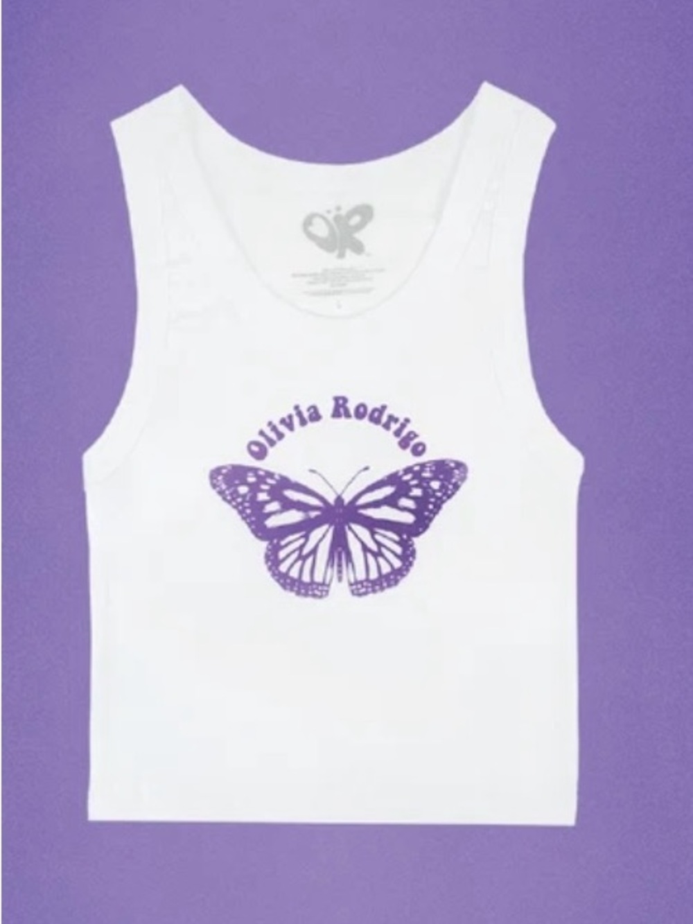 Olivia Rodrigo GUTS White Butterfly Tank Top